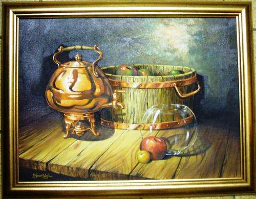 CRAZY R1 START, FRAMED OIL PAINTING (STILL LIFE) BY DIRK  A. VAN WYK