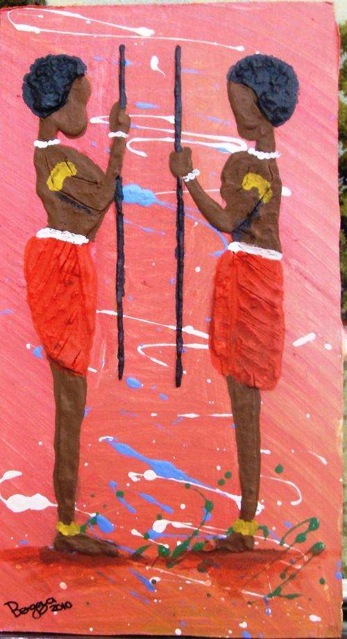ORIGINAL PAINTING BY RONNIE BENGEZA (XHOSA BOYS)