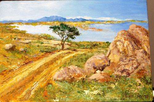 ORIGINAL OIL ON CANVAS BOARD, NAUKLUFT NAMIBIA BY  BEN BERND