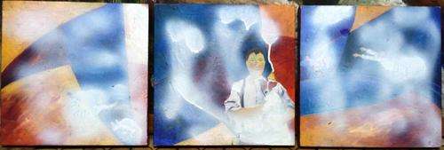 3 X BLOCKED ORIGINAL OIL ON CANVAS (ABSTRACT ART)