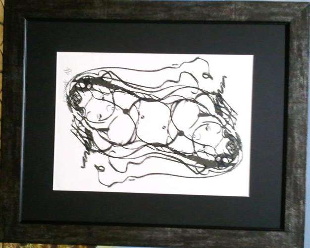FRAMED KLAERHOUT ETCHING, "TWO IN ONE"  ETCHING SIGNED BY FRANS KLAERHOUT