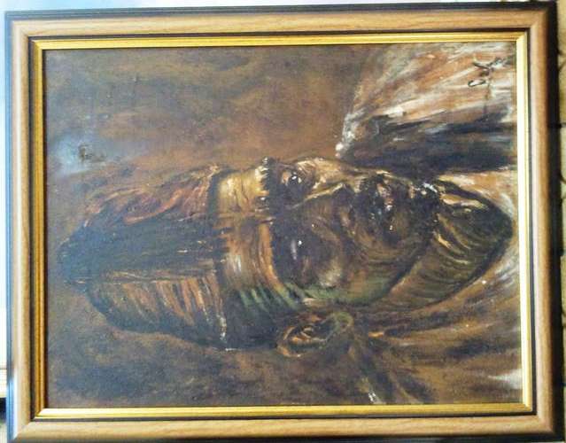 FRAMED ORIGINAL OIL ON BOARD, ELI BY CALI