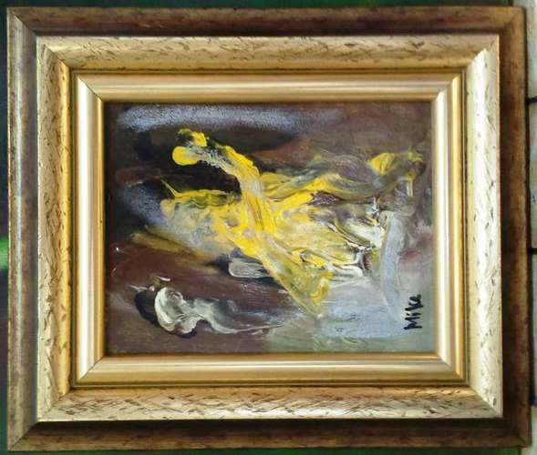 FRAMED ORIGINAL ACRYLIC ABSTRACT PAINTING ON CANVAS BOARD BY ARTIST MIKE TALJAARD 2009