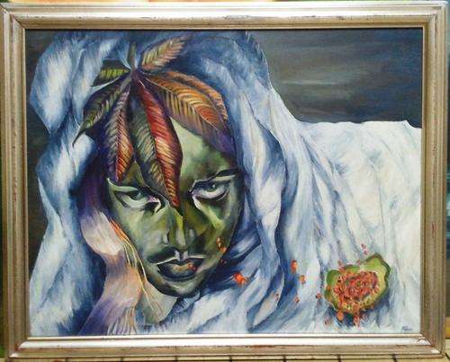 FRAMED ORIGINAL STRETCHED OIL ON CANVAS (GRANATISED) SIGNED BY ARTIST