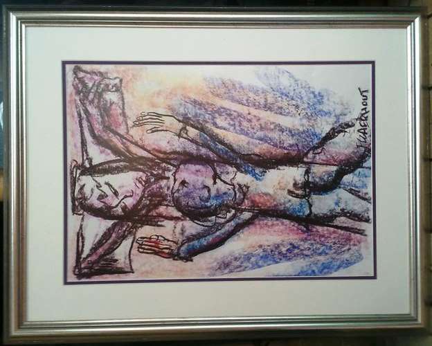 FRAMED KLAERHOUT EDGING, "CRUCIFIXION"