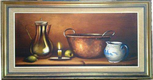 MASSIVE FRAMED ORIGINAL OIL ON BOARD (STILL LIFE) SIGNED BY ARTIST