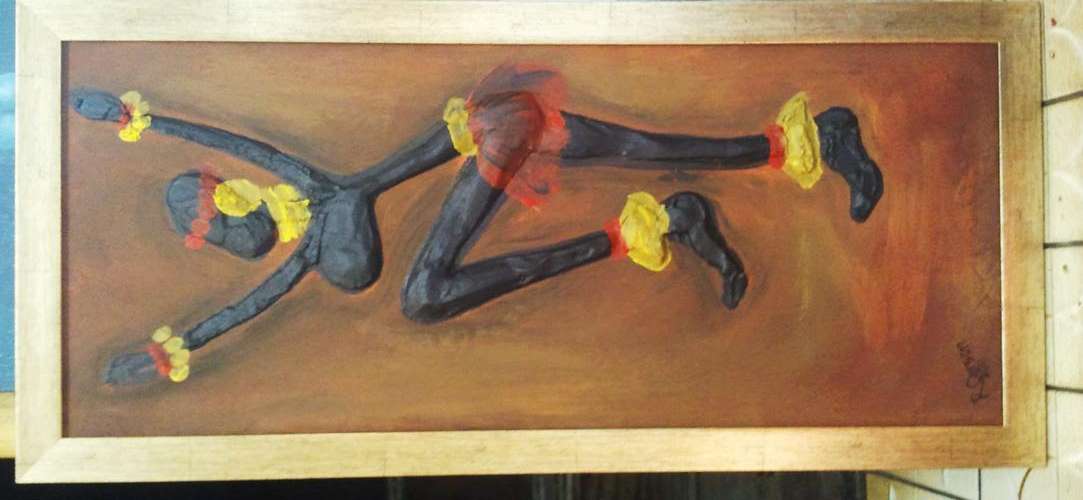 FRAMED ORIGINAL PAINTING BY RONNIE OERSON (RAIN DANCE)