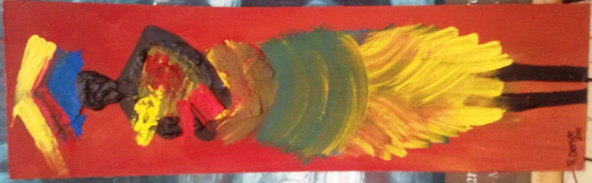 UNFRAMED ORIGINAL PAINTING BY RONNIE OERSON (MOTHER AND BABY)