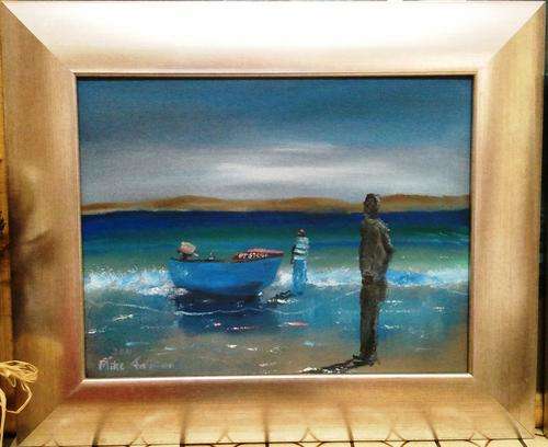 MIKE TALJAARD ORIGINAL FRAMED OIL PAINTING ON BOARD CANVAS (PATERNOSTER, WEST COAST, SOUTH AFRICA)