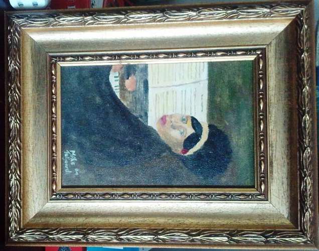 MIKE TALJAARD ORIGINAL FRAMED OIL PAINTING ON STRETCHED  CANVAS (PIANO TEACHER)