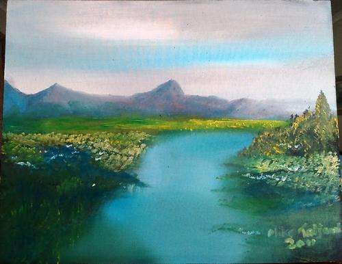 MIKE TALJAARD ORIGINAL OIL PAINTING ON BOARD CANVAS (APIES RIVER)