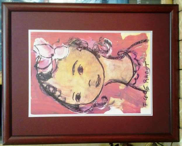 FRAMED FRANS CLAERHOUT PRINT, "YOUNG TEEN GIRL"  THE PRINT WAS SIGNED AGAIN BY CLAERHOUT