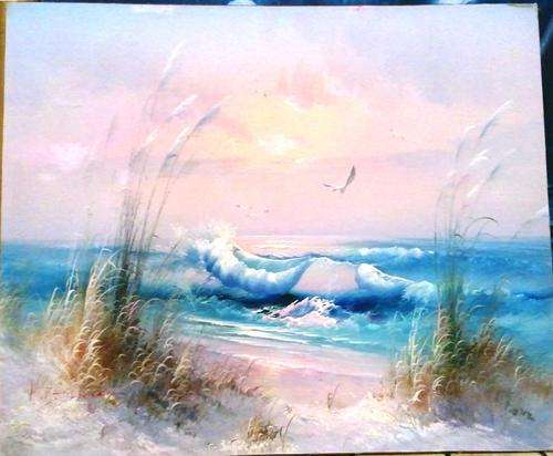 ORIGINAL OIL ON BOARD CANVAS (SEA SCAPE) SIGNED BY ARTIST