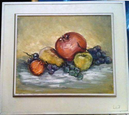 FRAMED ORIGINAL ACRYLIC ON BOARD (STILL LIFE, FRUIT) SIGNED BY ARTIST