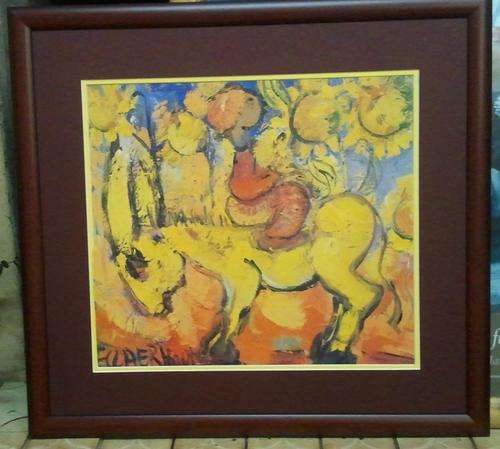 FRAMED FRANS CLAERHOUT PRINT, "MOTHER AND BABY ON DONKEY"  THE PRINT WAS SIGNED AGAIN BY CLAERHOUT