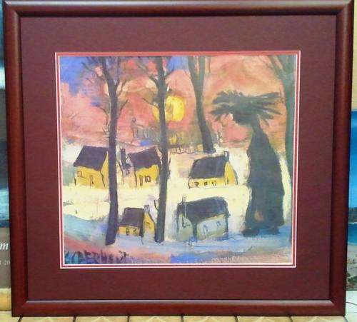 FRAMED FRANS CLAERHOUT PRINT, "EVIL WATCHING"  THE PRINT WAS SIGNED AGAIN BY CLAERHOUT