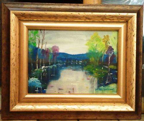 FRAMED MIKE TALJAARD ORIGINAL OIL PAINTING ON BOARD CANVAS (RIVER SCAPE)