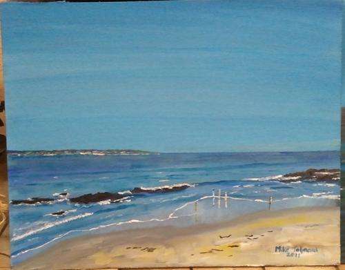 MIKE TALJAARD ORIGINAL OIL PAINTING ON BOARD CANVAS (ROBBEN ISLAND FROM BLOUBERG)