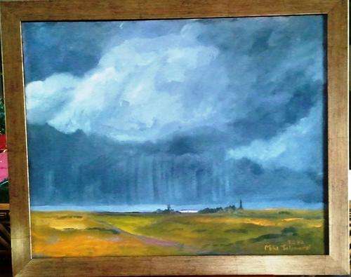 FRAMED MIKE TALJAARD ORIGINAL OIL PAINTING ON BOARD CANVAS (WINTER COASTAL LANDSCAPE)