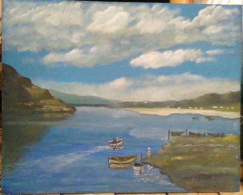 MIKE TALJAARD ORIGINAL OIL PAINTING ON BOARD CANVAS (LAGOON)