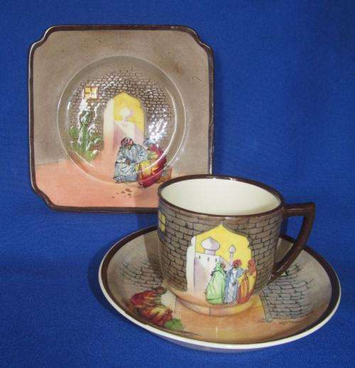 RARE Vintage Royal Doulton "Moorish Gateway" Seriesware Trio D 4745 - Circa 1930