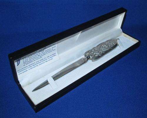Scottish Pewter Celtic Knotwork Design Letter Opener In Original Box