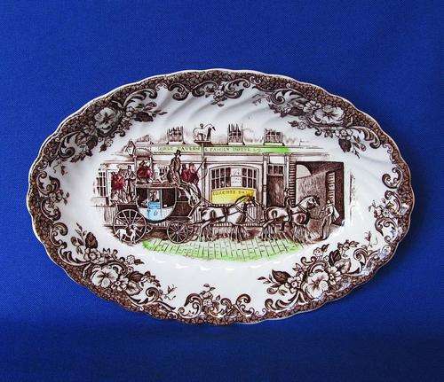 Johnson Bros. Brown Multi Colour "Coaching Scenes" Oval Dish