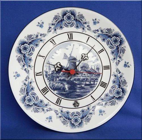 Oude Molen Fabriek B.V Special Limited Collectors Edition Blue Delft Wall Clock - 30 cm