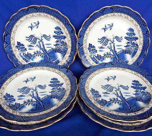 Booths "Real Old Willow" - Set Of Six Dinner Plates - 25.5cm
