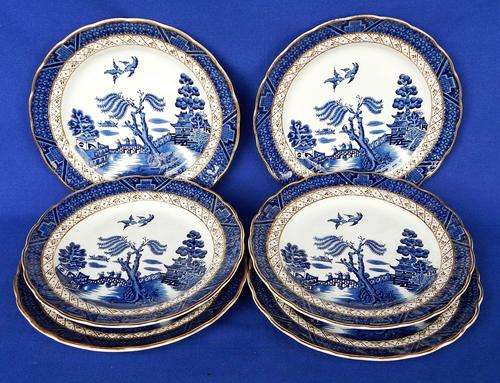 Booths "Real Old Willow" - Set Of Six Side Plates - 17.5cm