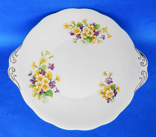 Royal Albert  " Primulas "  Cake Plate - Made In England