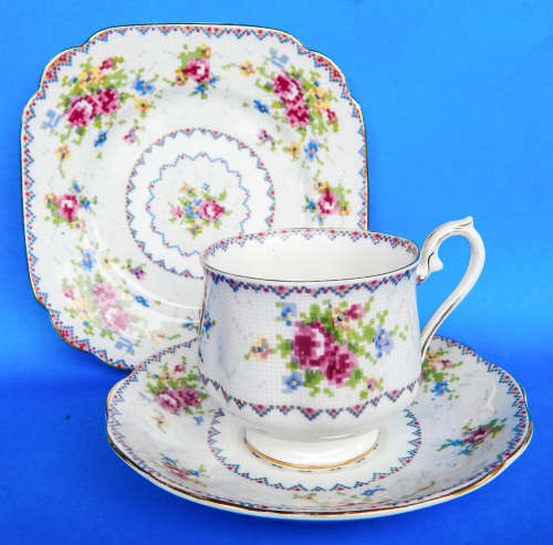 Royal Albert  " Petit Point "  Trio - Made In England