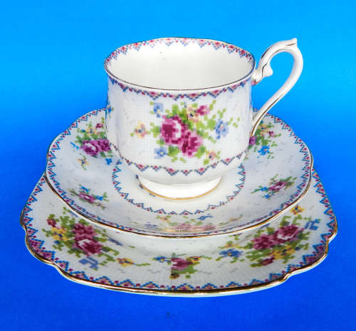 Royal Albert  " Petit Point "  Trio - Made In England