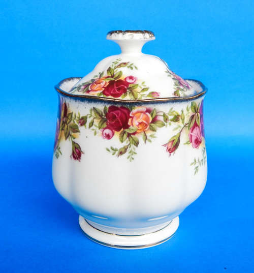 Royal Albert "Old Country Roses" Lidded Preserve Jar - Original 1962 Backstamp - Made In England