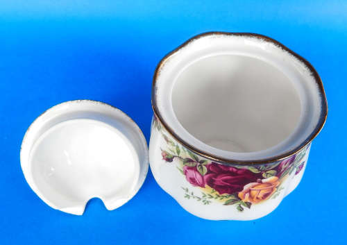 Royal Albert "Old Country Roses" Lidded Preserve Jar - Original 1962 Backstamp - Made In England