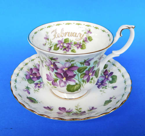 Royal Albert Flower Of The Month Duo - February - Violets - Made In England