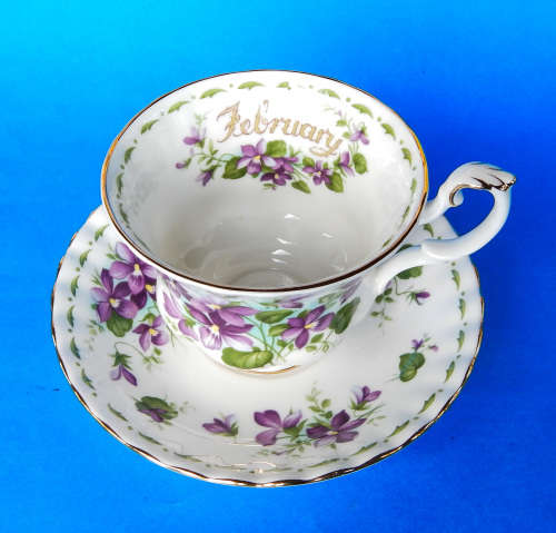 Royal Albert Flower Of The Month Duo - February - Violets - Made In England