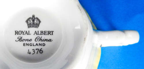 Royal Albert " Floral Harlequin " Yellow Duo Pattern # 4376 - Made In England