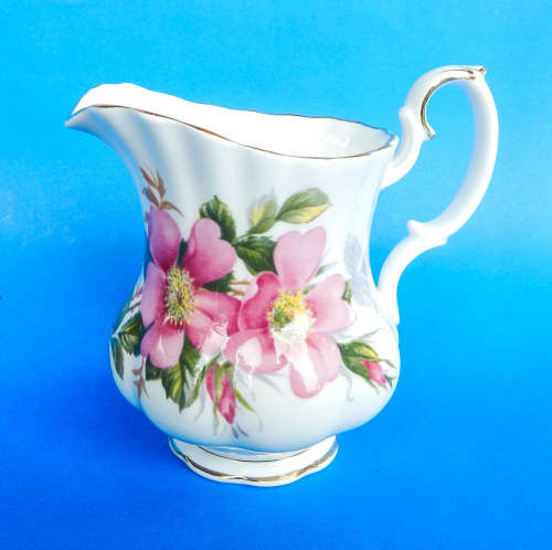 Royal Albert  " Prairie Rose "  Milk Jug/Creamer And Sugar Bowl - Small Size - Made In England