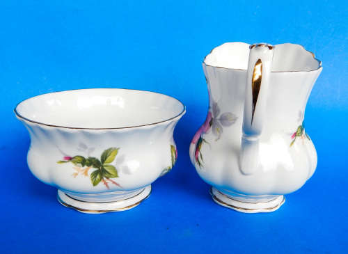 Royal Albert  " Prairie Rose "  Milk Jug/Creamer And Sugar Bowl - Small Size - Made In England