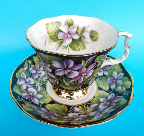 Royal Albert Provincial Flowers Series Duo - Purple Violet - Made In England