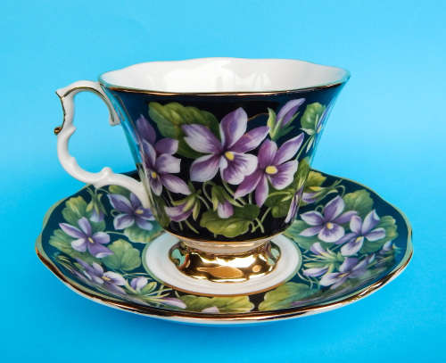 Royal Albert Provincial Flowers Series Duo - Purple Violet - Made In England