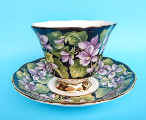 Royal Albert Provincial Flowers Series Duo - Purple Violet - Made In England