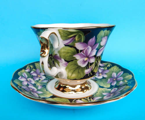 Royal Albert Provincial Flowers Series Duo - Purple Violet - Made In England