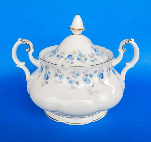 Royal Albert " Memory Lane " Two Handled Lidded Sugar Bowl - Made In England