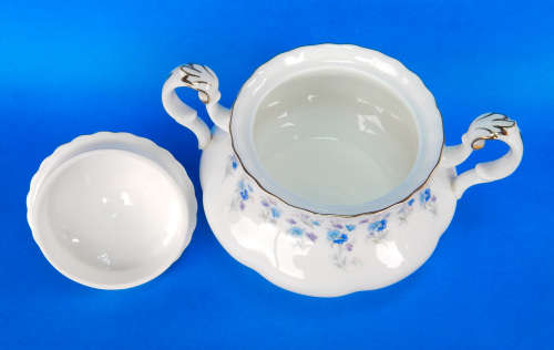 Royal Albert " Memory Lane " Two Handled Lidded Sugar Bowl - Made In England