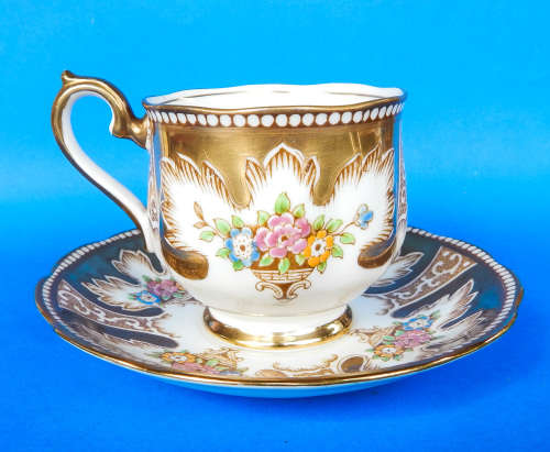 Royal Albert Crown China Rare " ROYALTY GOLD " Trio - Made In England