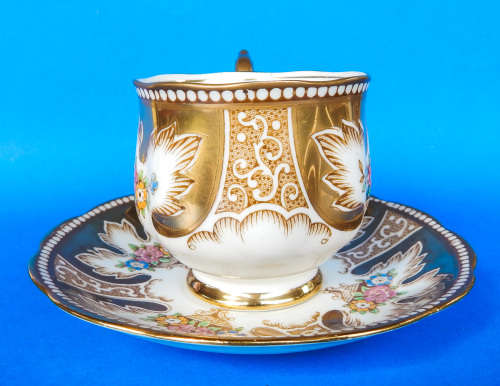 Royal Albert Crown China Rare " ROYALTY GOLD " Trio - Made In England