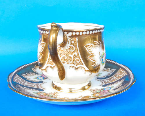 Royal Albert Crown China Rare " ROYALTY GOLD " Trio - Made In England