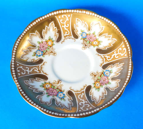 Royal Albert Crown China Rare " ROYALTY GOLD " Trio - Made In England